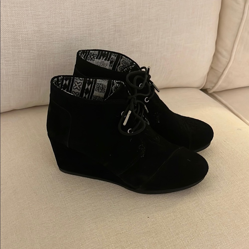 Black Wedge Ankle Boots